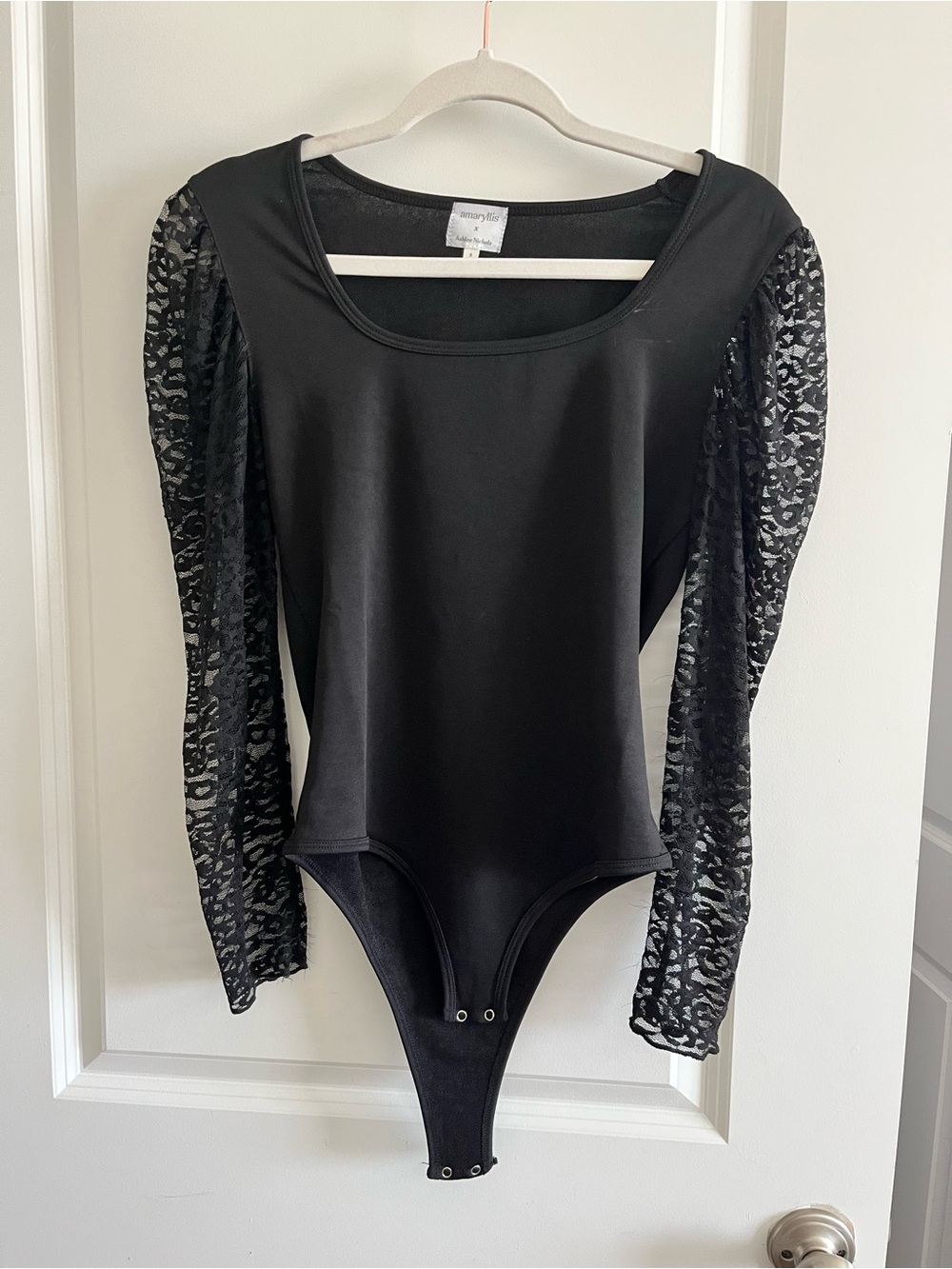 Black Lace Sleeve Bodysuit